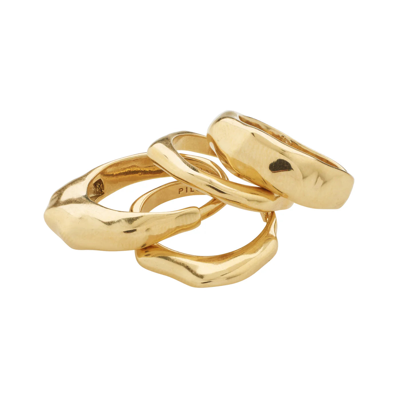 Ladies rings rose gold stackables-Asher Gold Plated Ring Set