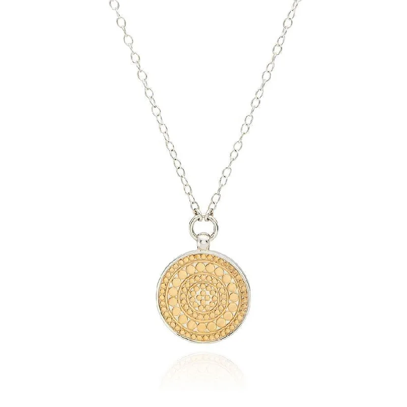 Ladies necklaces knot symbol designs-Anna Beck Classic Reversible Disc Pendant Necklace