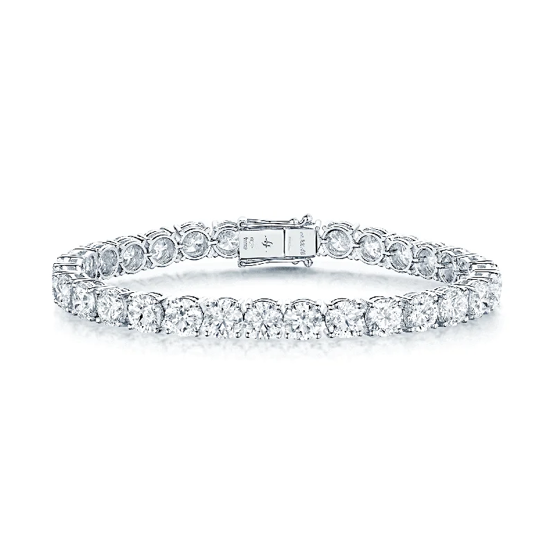 Ladies bracelets rococo elegance bracelets-Ladies bracelets rococo elegance bracelets-18ct White Gold Round Brilliant Cut Diamond Claw Set Tennis Bracelet