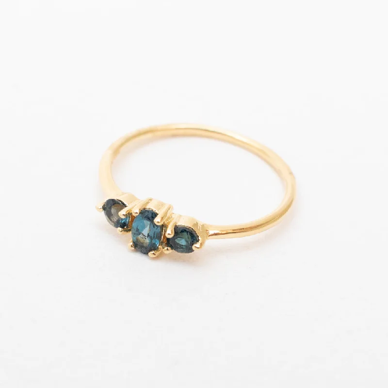 Ladies rings layered look designs-Gold Vermeil London Blue Topaz Ring