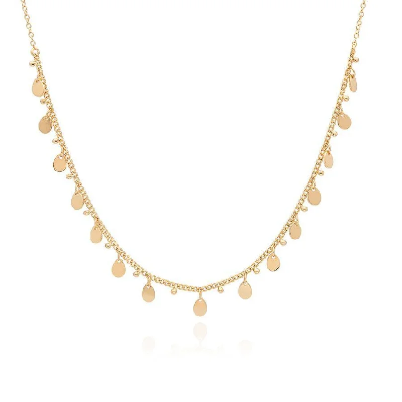 Ladies necklaces sun motif styles-Anna Beck Classic Charm Choker Collar Necklace - Gold