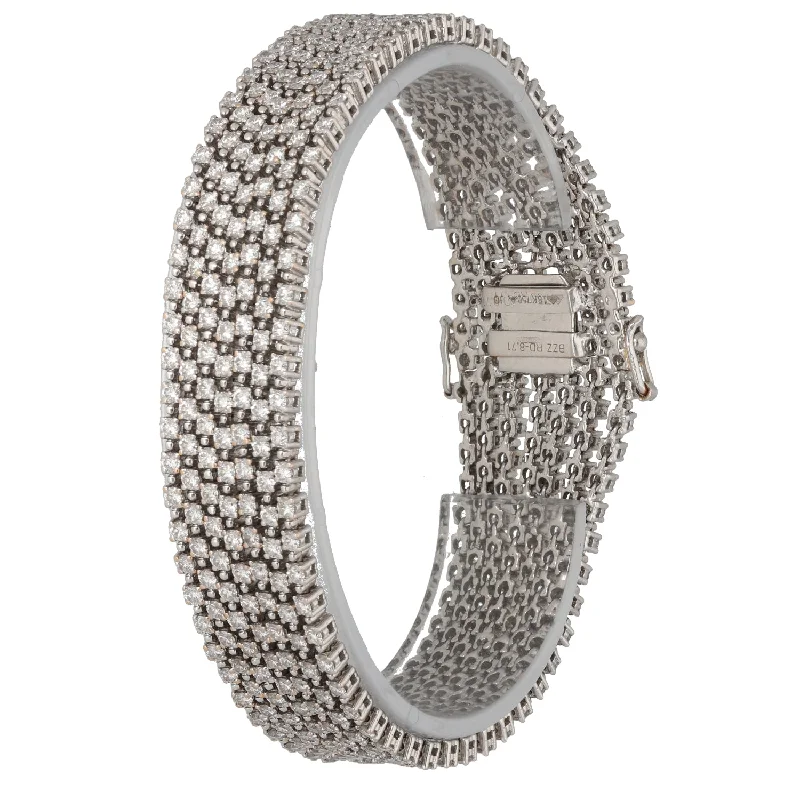 Ladies bracelets triple stone bracelets-Ladies bracelets triple stone bracelets-18ct White Gold 8.40ct Diamond Line/Tennis Bracelet