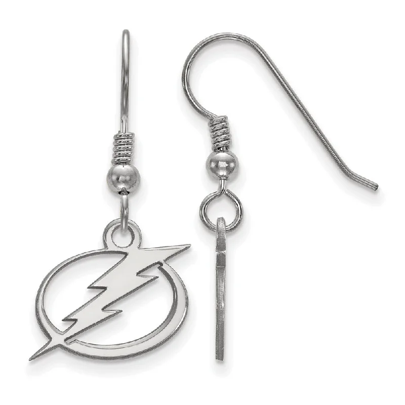 Ladies earrings romantic floral styles-Sterling Silver NHL Tampa Bay Lightning SM Dangle Earrings