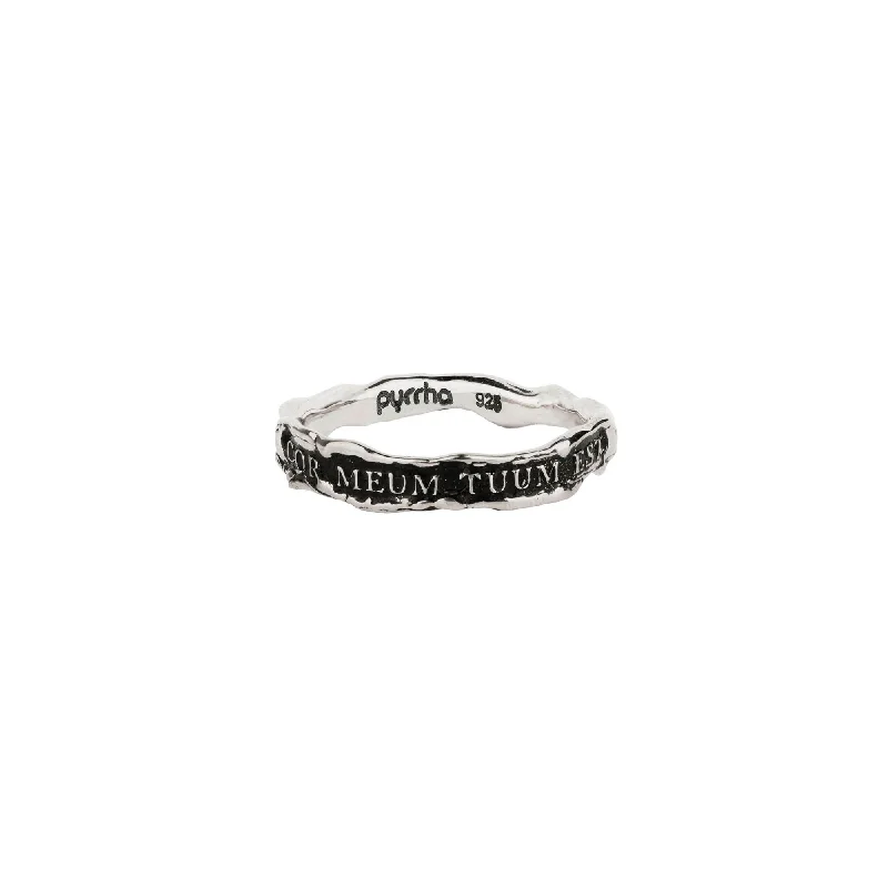 Ladies rings dramatic flair rings-My Heart Is Yours Textured Band Ring