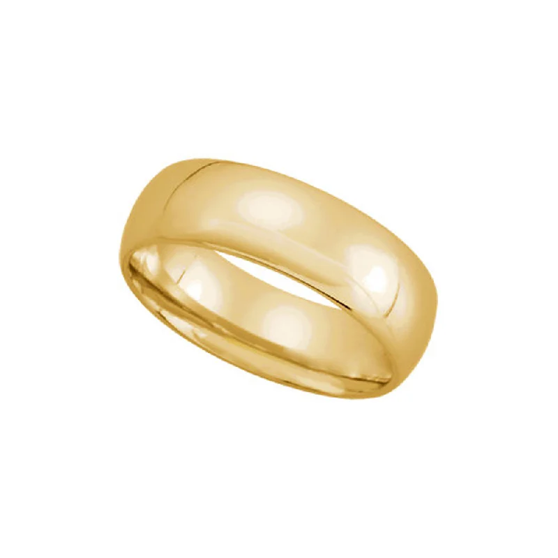 Ladies rings retro futuristic styles-6mm Light Domed Comfort Fit Wedding Band in 10k Yellow Gold