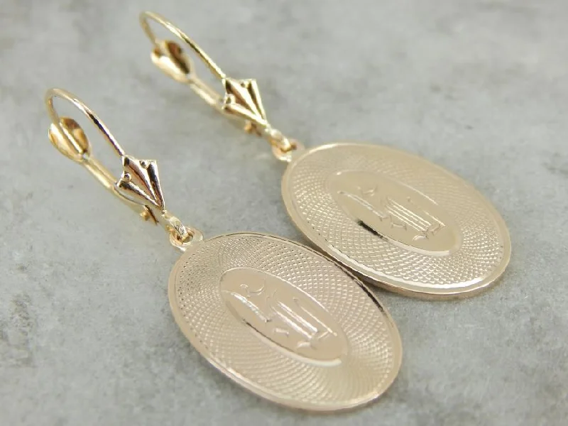 Ladies earrings understated elegance designs-Pretty Antique Gold Cufflink Earrings