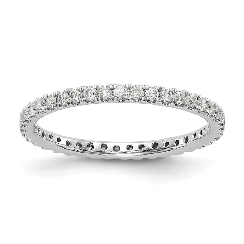 Ladies rings cluster ring styles-1.7mm Platinum U Shared Prong 1/2 Ctw Diamond Eternity Band