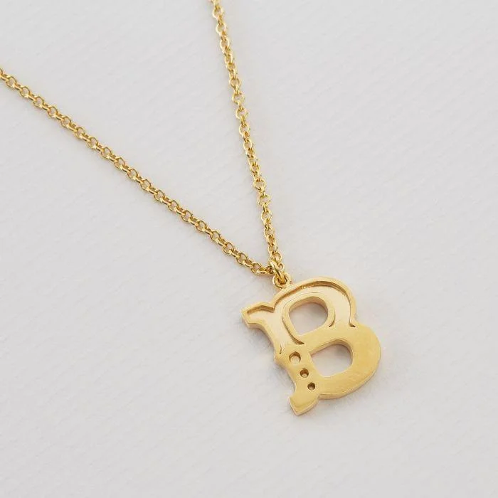 Ladies necklaces handcrafted luxury styles-Alex Monroe 22ct Gold Vermeil Just My Type Letter B Necklace