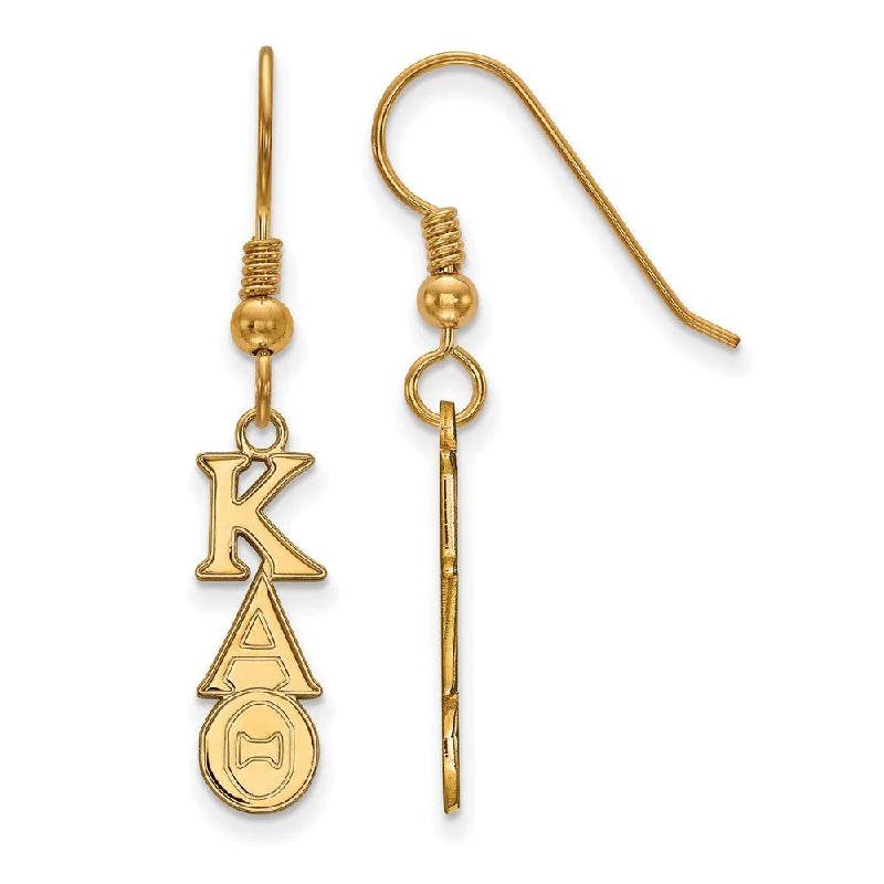 Ladies earrings white gold styles-14K Plated Silver Kappa Alpha Theta XS Dangle Earrings