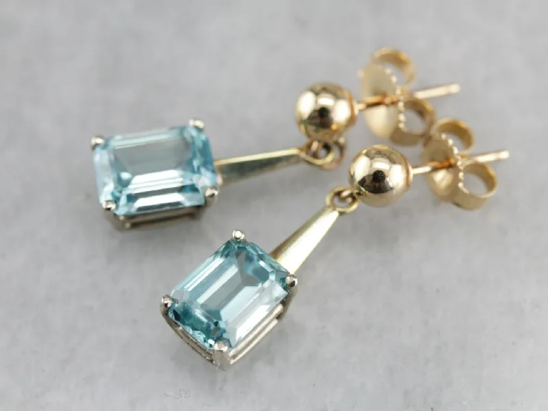 Ladies earrings rigid frame designs-Blue Zircon Drop Earrings