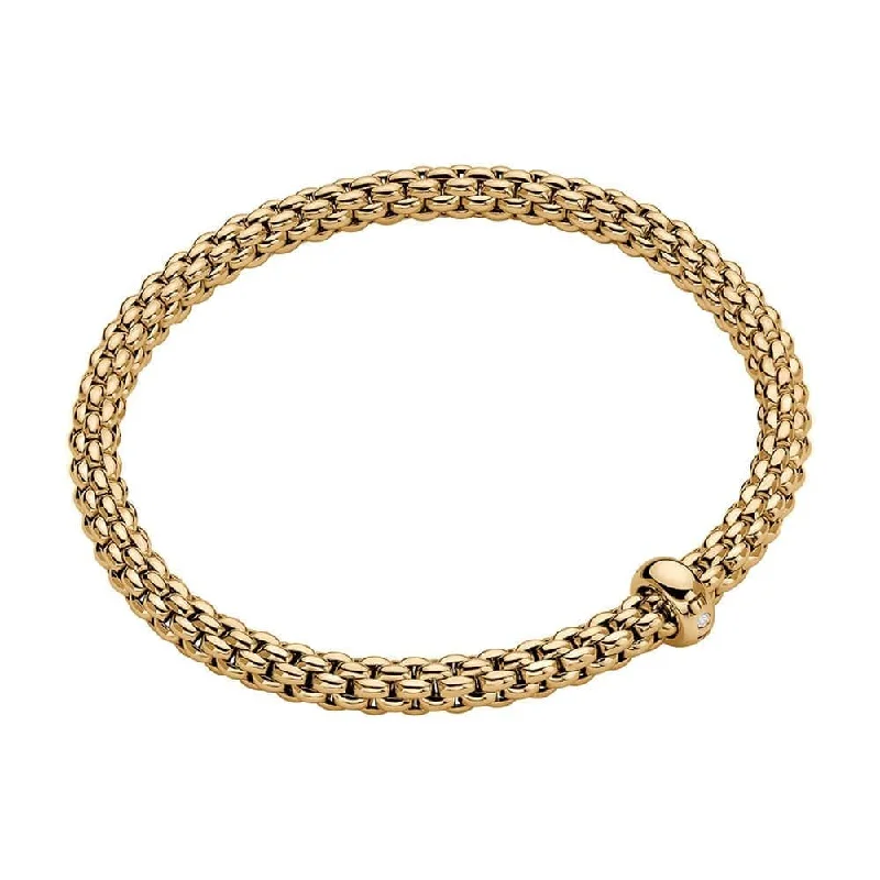 Ladies bracelets famous designer labels-Ladies bracelets famous designer labels-Solo 18ct Yellow Gold Bracelet With Single Diamond Set Rondel