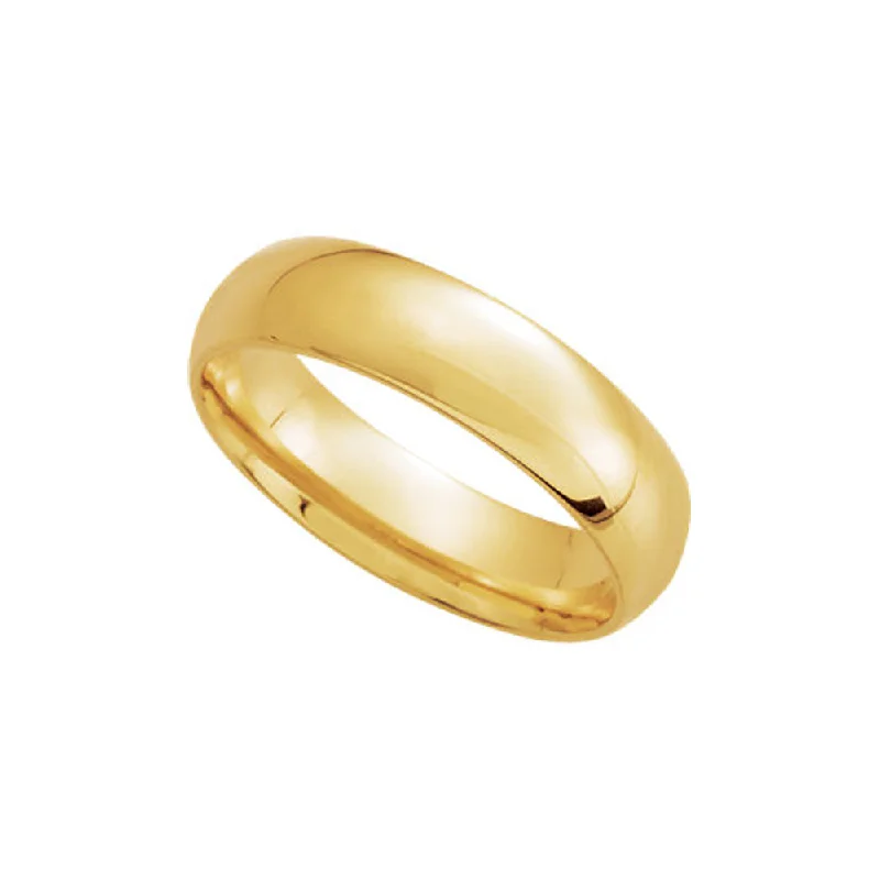 Ladies rings cascading stone rings-5mm Light Domed Comfort Fit Wedding Band in 10k Yellow Gold