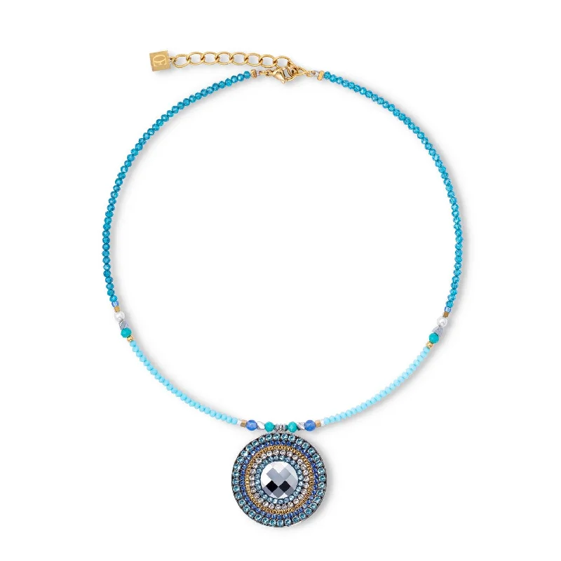 Ladies necklaces firm grip designs-Coeur De Lion Ocean Vibes Turquoise Amulet Necklace