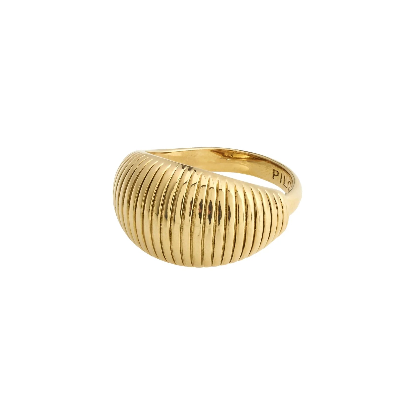 Ladies rings iridescent finish designs-Xena Gold Plated Dome Ring