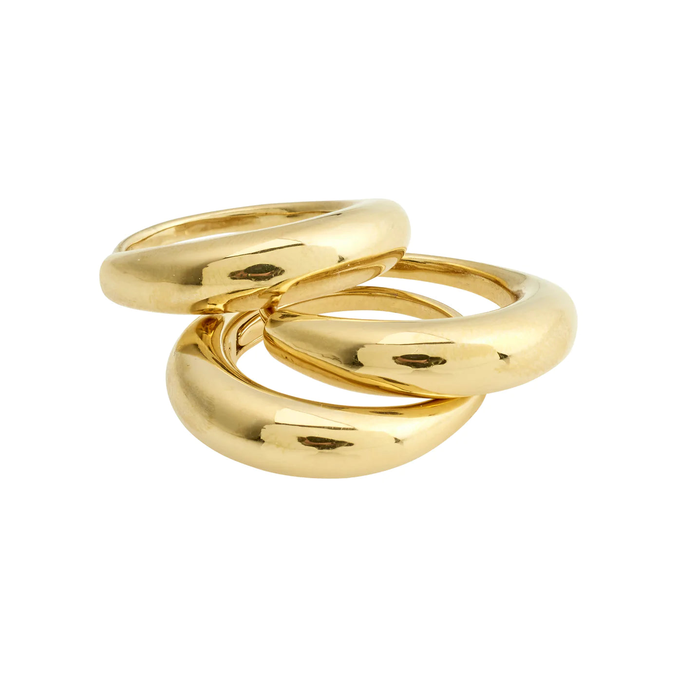 Ladies rings glitter accent styles-Be Gold Plated Ring Set