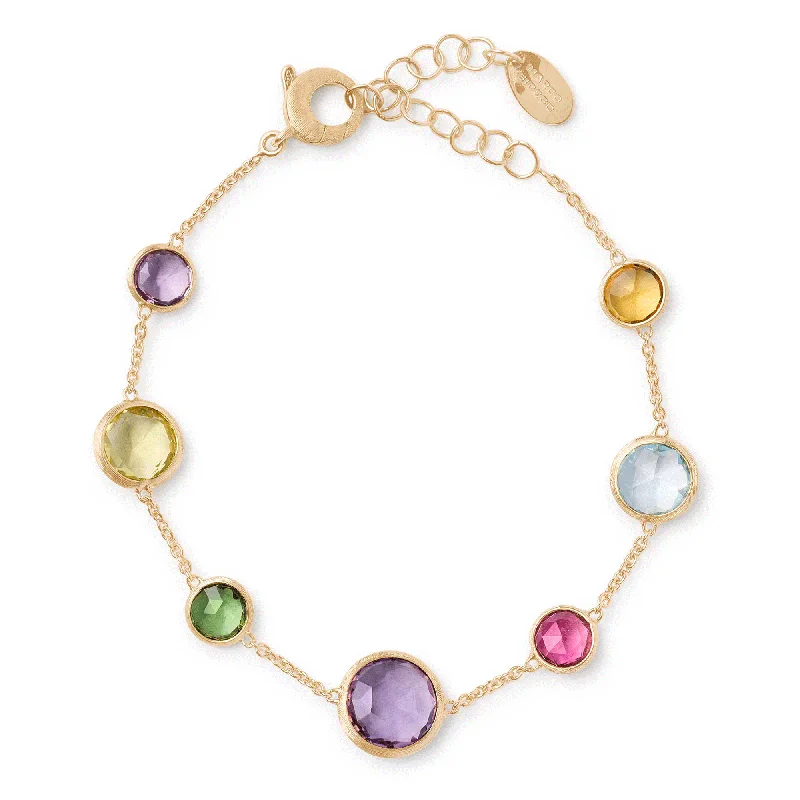 Ladies bracelets wedding accessory pieces-Ladies bracelets wedding accessory pieces-18ct Yellow Gold Jaipur Coloured Stone Bracelet