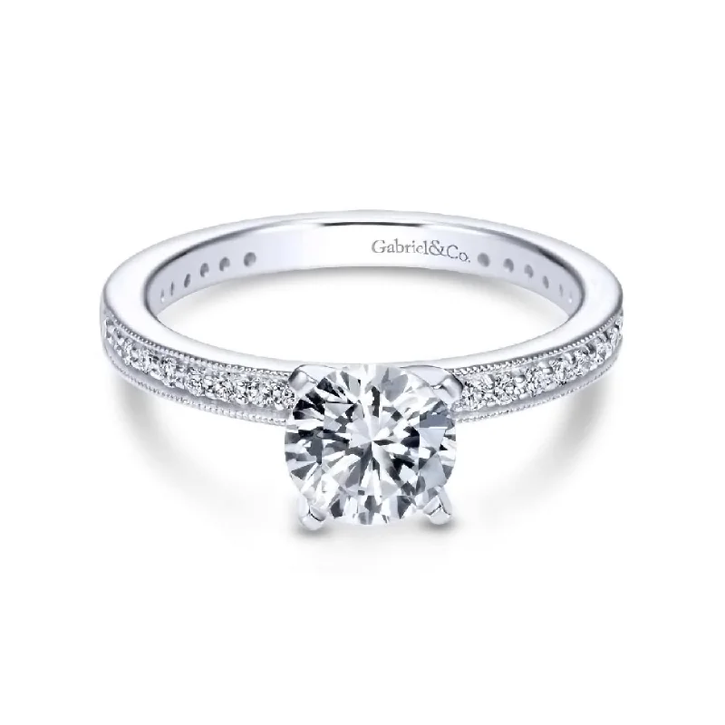 Ladies engagement rings bold diamonds-White Gold Diamond Semi Mount Engagement Ring