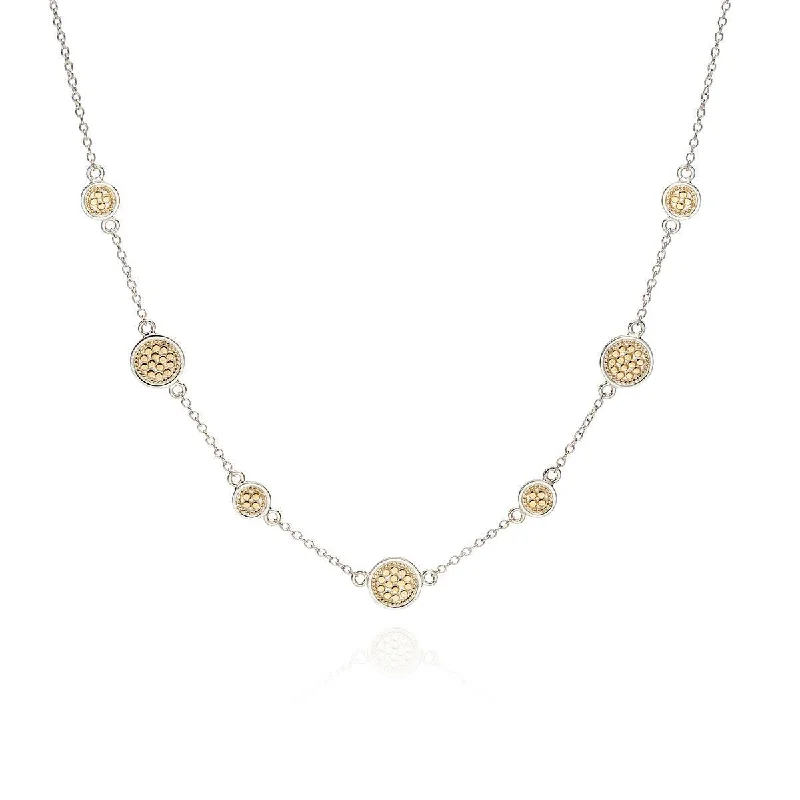 Ladies necklaces delicate chain styles-Anna Beck 18ct Gold Vermeil and Sterling Silver Station Necklace