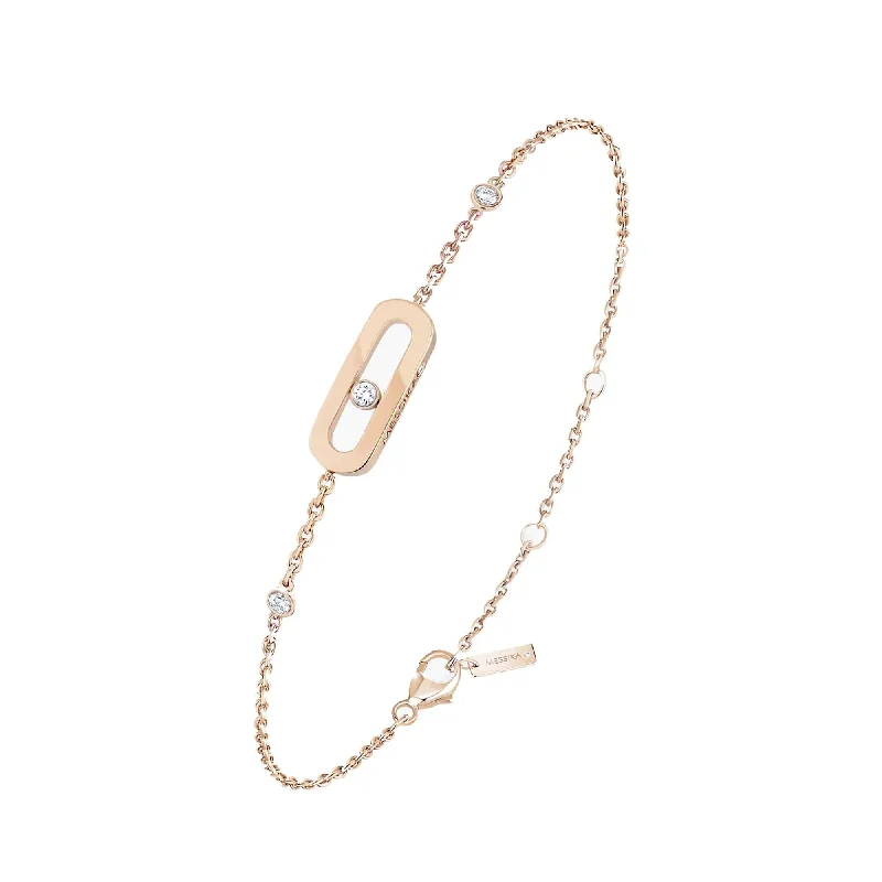 Ladies bracelets synthetic jewel options-Ladies bracelets synthetic jewel options-Move Uno 18ct Pink Gold Diamond Bracelet