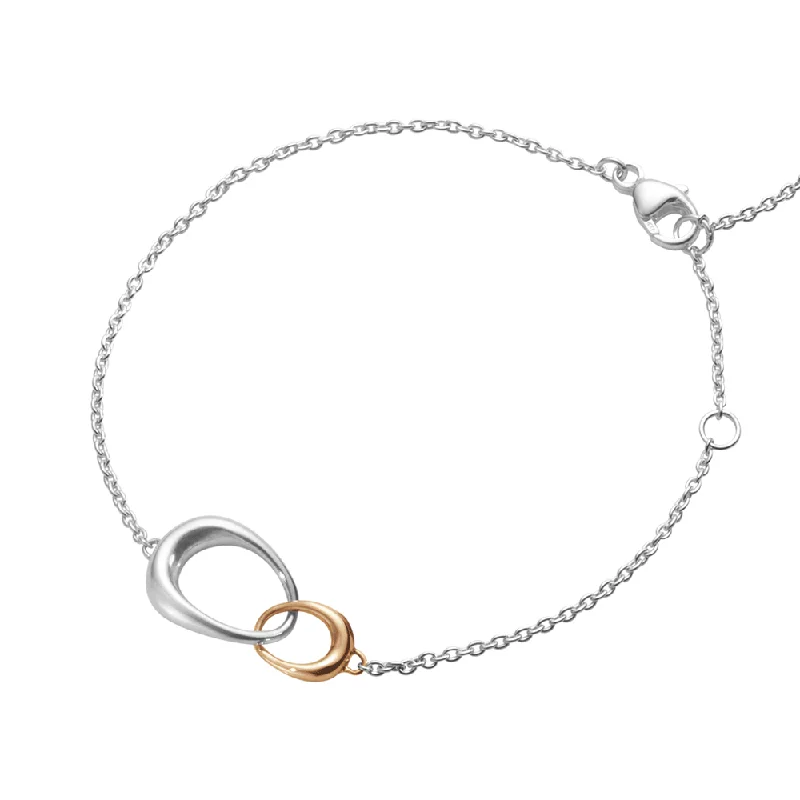 Ladies bracelets heavy statement pieces-Ladies bracelets heavy statement pieces-Offspring Sterling Silver & 18ct Rose Gold Bracelet