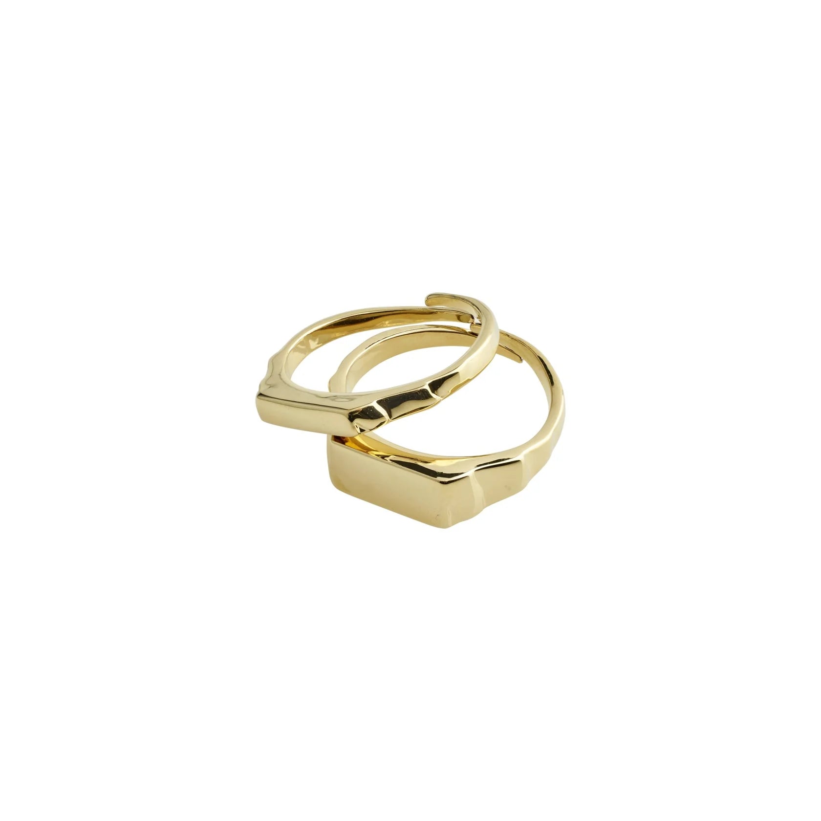 Ladies rings faceted gem rings-Blink Gold Plated Ring Set