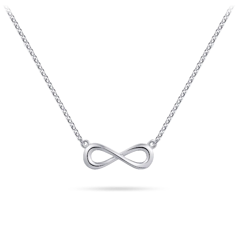 Ladies necklaces moonstone glow designs-Sterling Silver Infinity Necklace