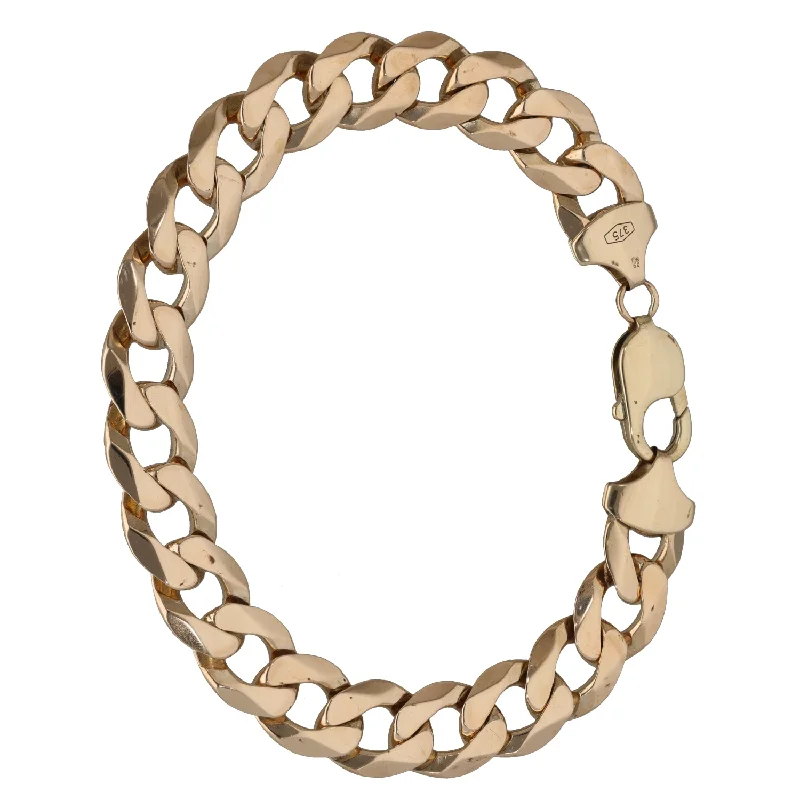 Ladies bracelets subtle hue styles-Ladies bracelets subtle hue styles-9ct Gold Curb Bracelet