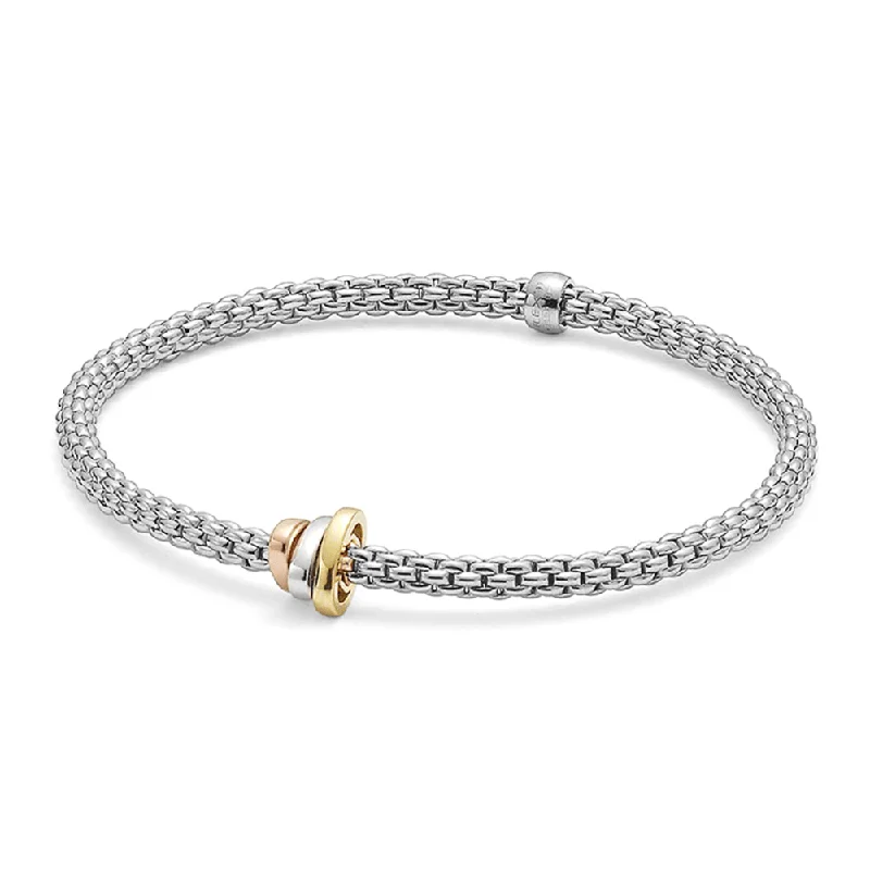 Ladies bracelets versatile wear styles-Ladies bracelets versatile wear styles-Prima 18ct White Gold Bracelet With Multi-Tone Rondels