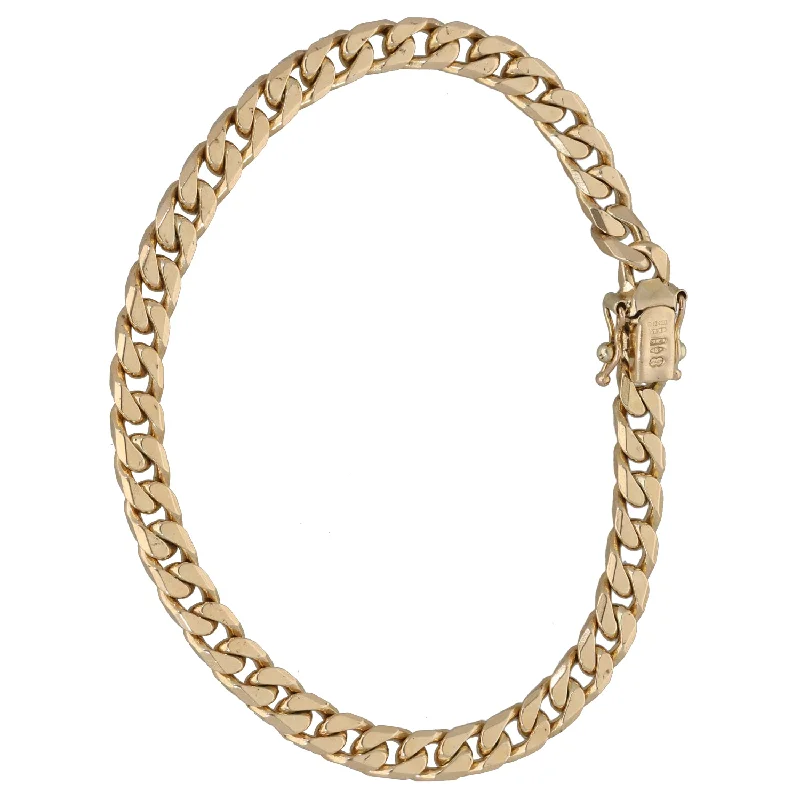 Ladies bracelets halo accent designs-Ladies bracelets halo accent designs-9ct Gold Curb Bracelet