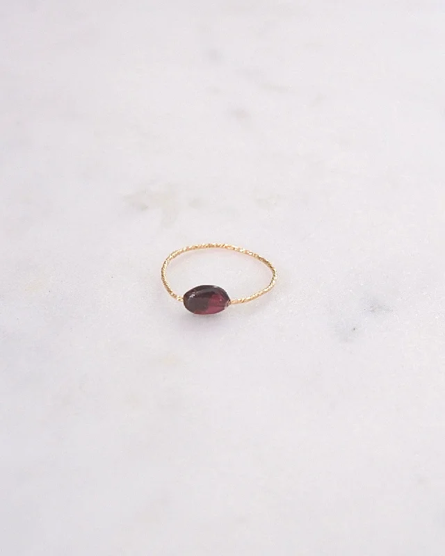 Ladies rings friendship circle styles-Garnet Daily Serenity Ring