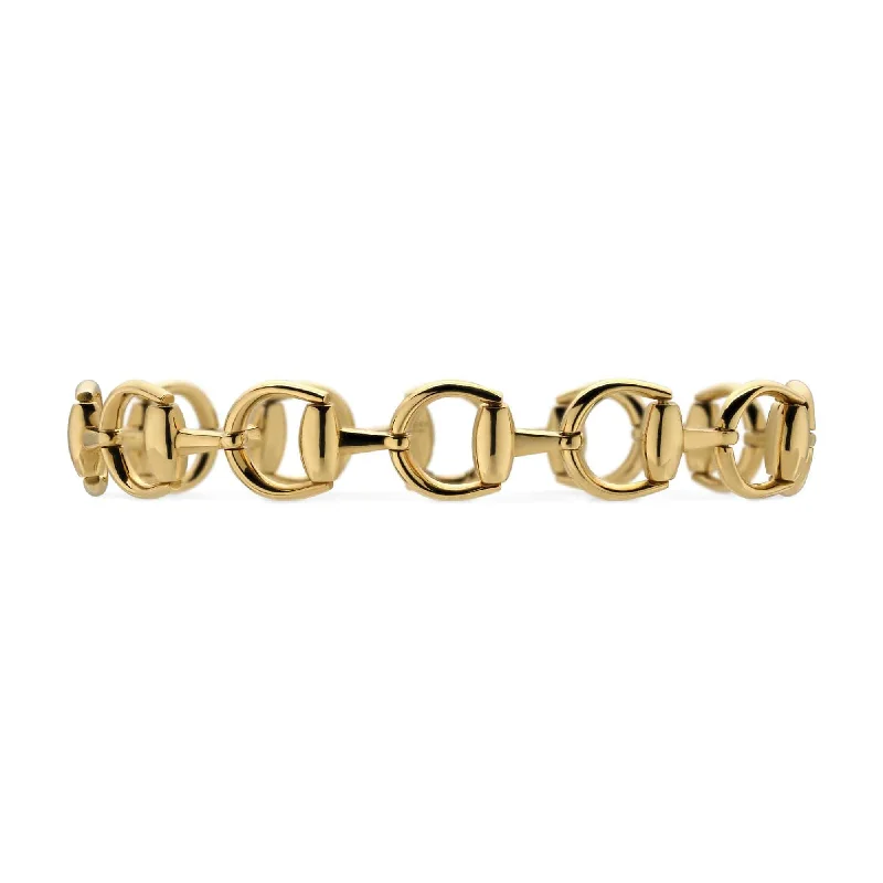 Ladies bracelets pure silver styles-Ladies bracelets pure silver styles-Gucci Horsebit 18ct Yellow Gold Link Bracelet