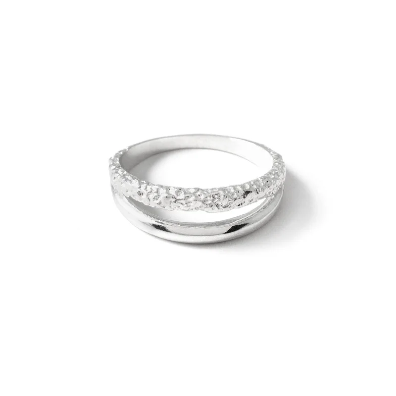 Ladies rings cushion cut rings-Dopio Silver Ring