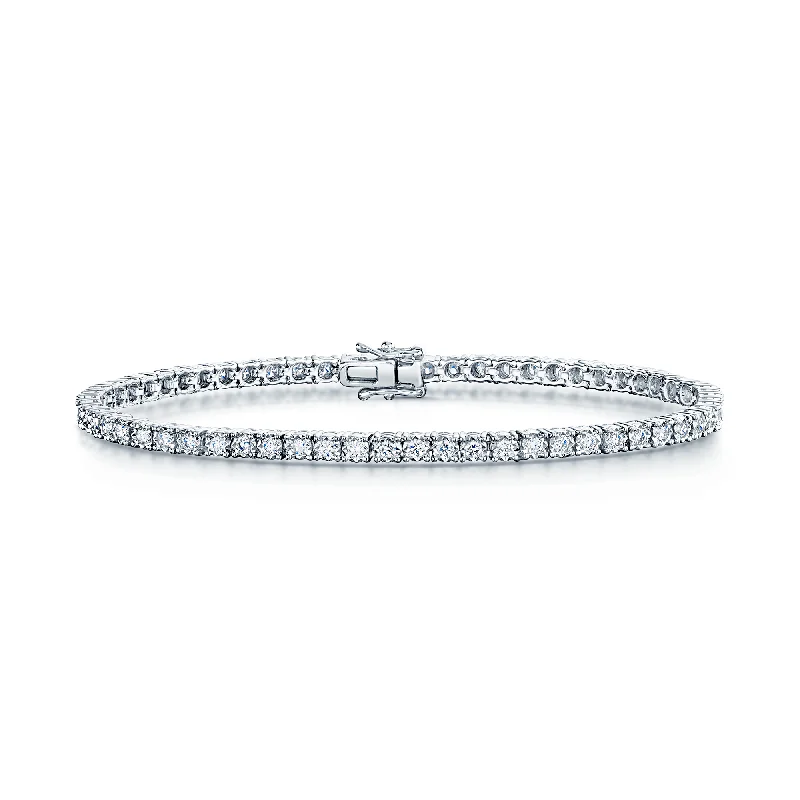 Ladies bracelets fragile beauty styles-Ladies bracelets fragile beauty styles-18ct White Gold Round Brilliant Cut Diamond Tennis Bracelet