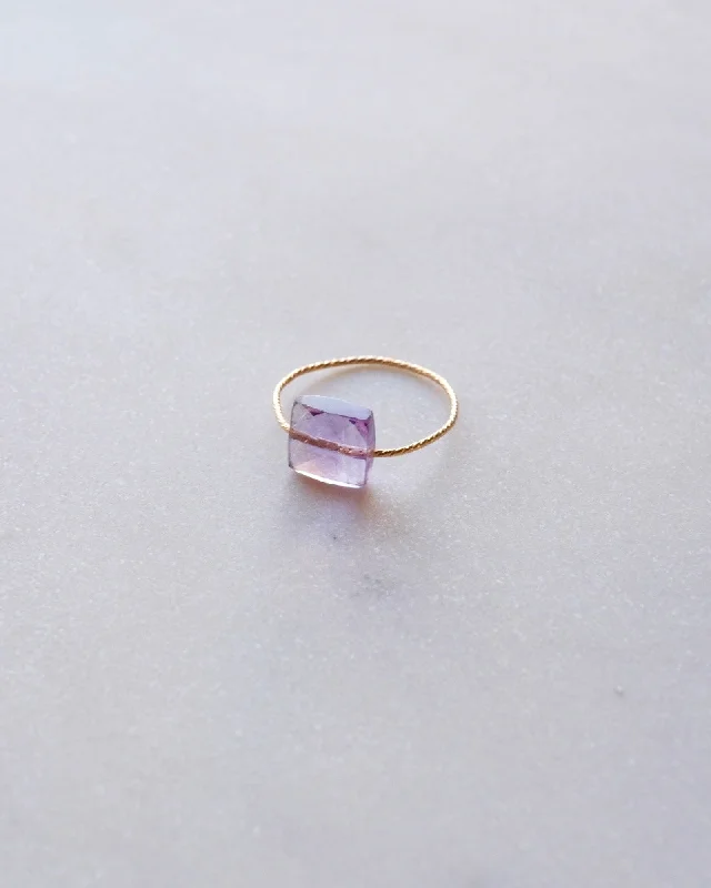 Ladies rings Chinese symbol designs-Ametrine Daily serenity square ring