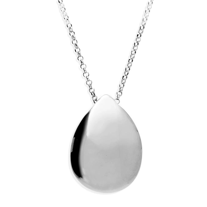 Ladies necklaces sunken gem designs-Sterling Silver Teardrop Pendant Necklace