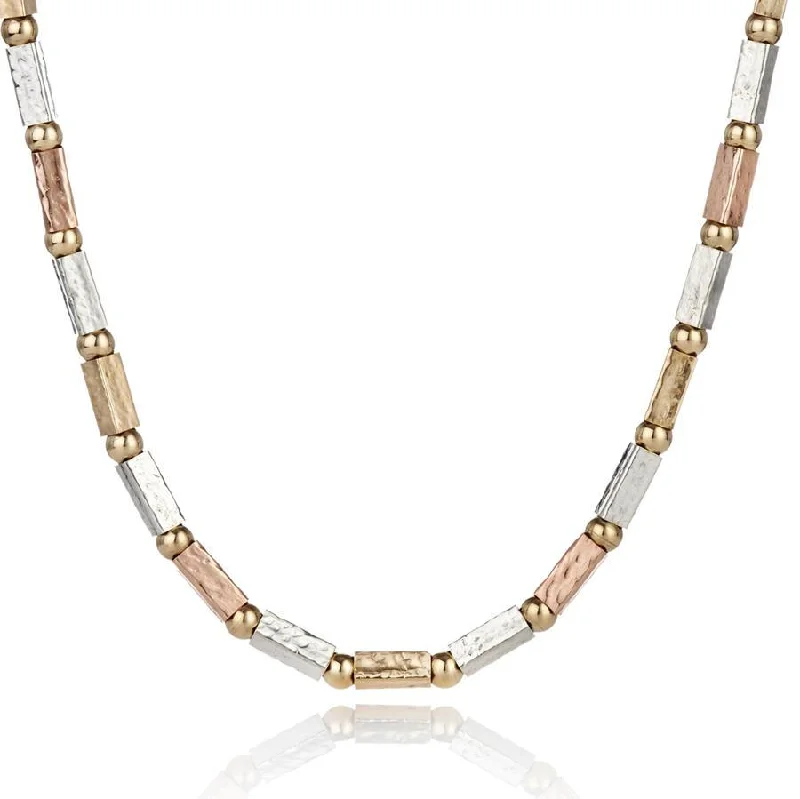 Ladies necklaces love token necklaces-Lavan Rose Gold and Gold Spheres Necklace