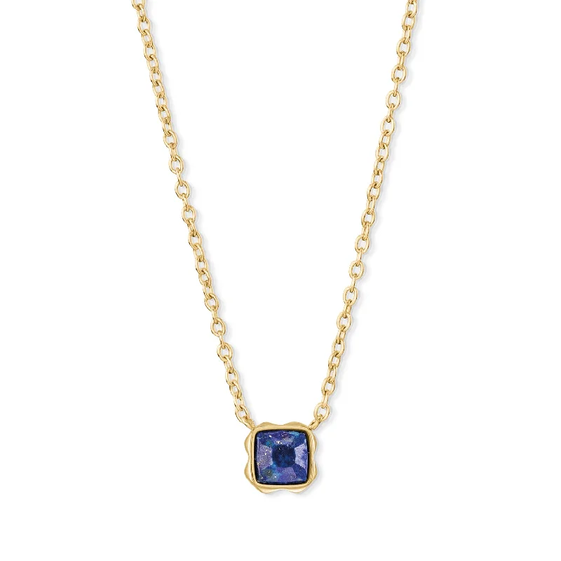 Ladies necklaces Asian cultural styles-Coeur De Lion September Birthstone Gold Lapis Lazuli Necklace