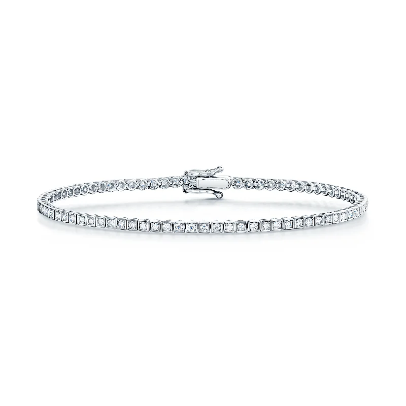 Ladies bracelets high investment value-Ladies bracelets high investment value-18ct White Gold Round Brilliant Cut Diamond Tennis Bracelet