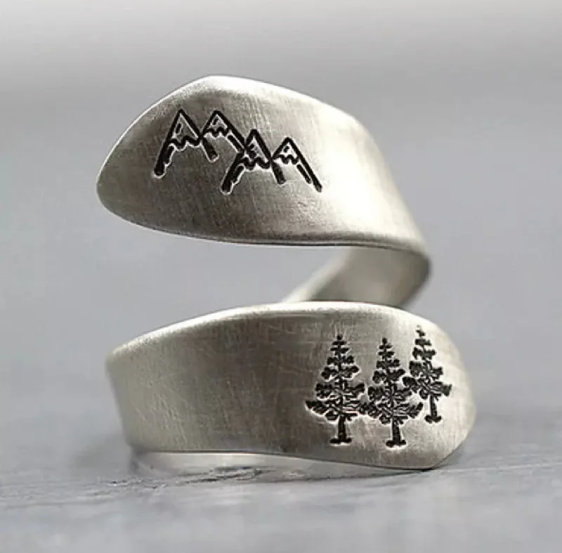 Ladies rings easy care rings-Winding Mountain Adjustable Ring