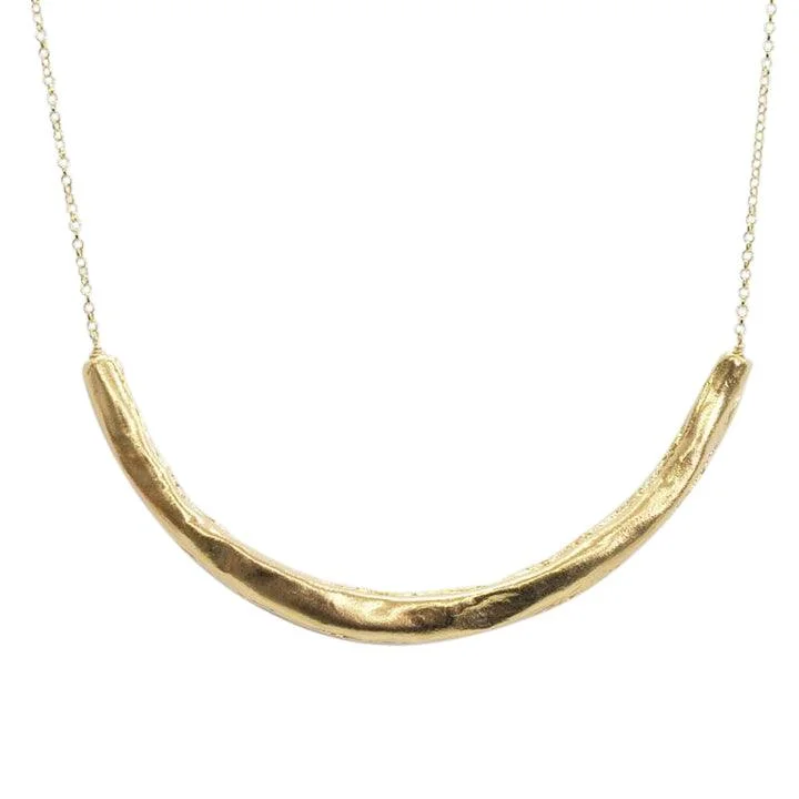 Ladies necklaces contemporary classic designs-Saphirim Gold Bar Necklace - 18ct Gold Vermeil