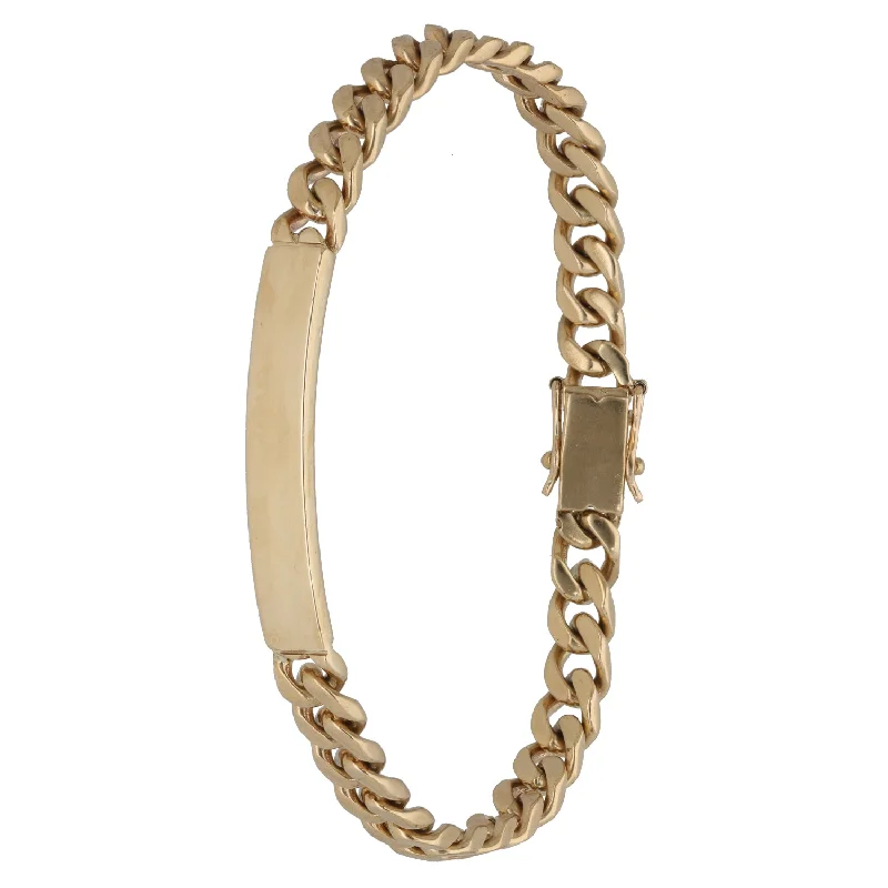 Ladies bracelets raised detail styles-Ladies bracelets raised detail styles-9ct Gold ID Bracelet