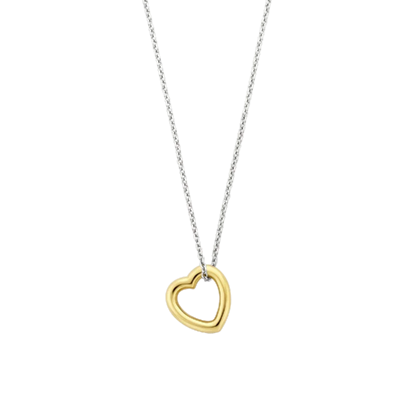 Ladies necklaces celestial theme necklaces-Ti Sento 18ct Gold Vermeil Silver Heart Necklace