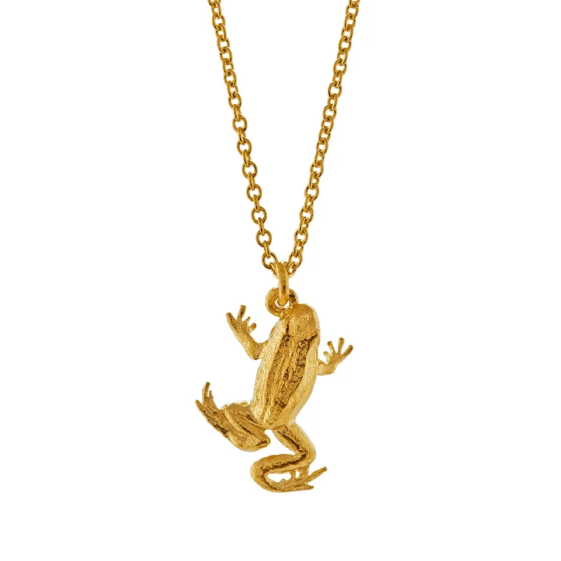 Ladies necklaces eco-friendly materials-Alex Monroe Frog Necklace