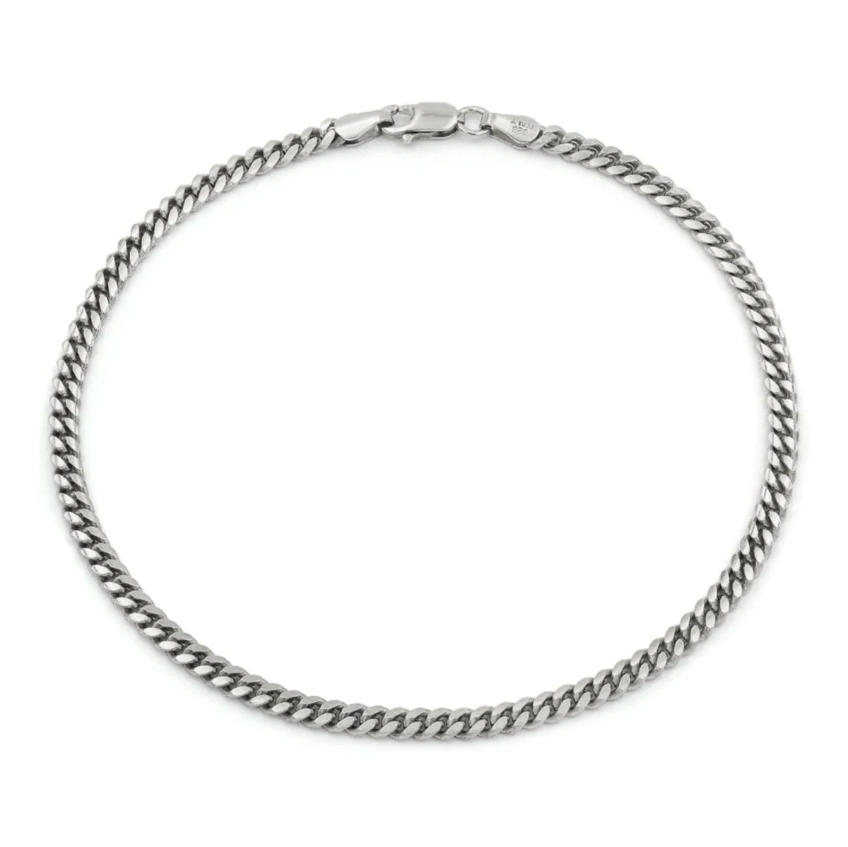 Ladies bracelets monochromatic styles-Ladies bracelets monochromatic styles-Miami Cuban Anklet Bracelet (Silver)