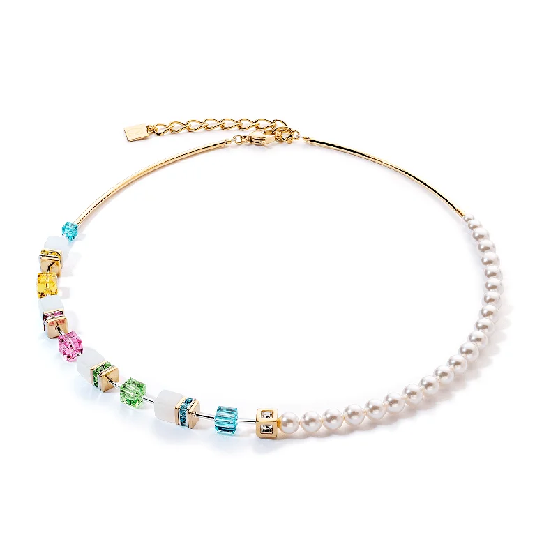 Ladies necklaces wear-resistant styles-Coeur De Lion GeoCUBE® Fusion Festive Multicolour Necklace