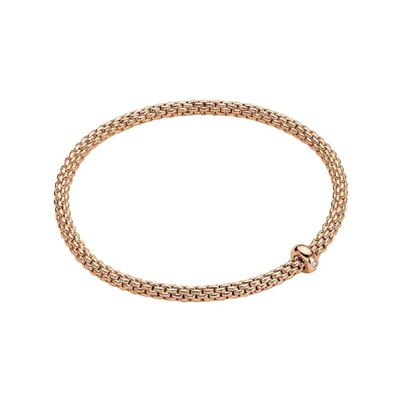 Ladies bracelets thoughtful birthday surprises-Ladies bracelets thoughtful birthday surprises-Prima 18ct Rose Gold Fine Link Single Diamond Set Bracelet