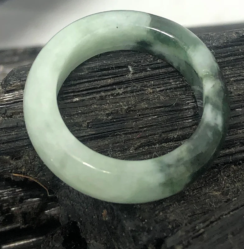 Ladies rings sculptural ring shapes-Solid Nephrite Jade Ring