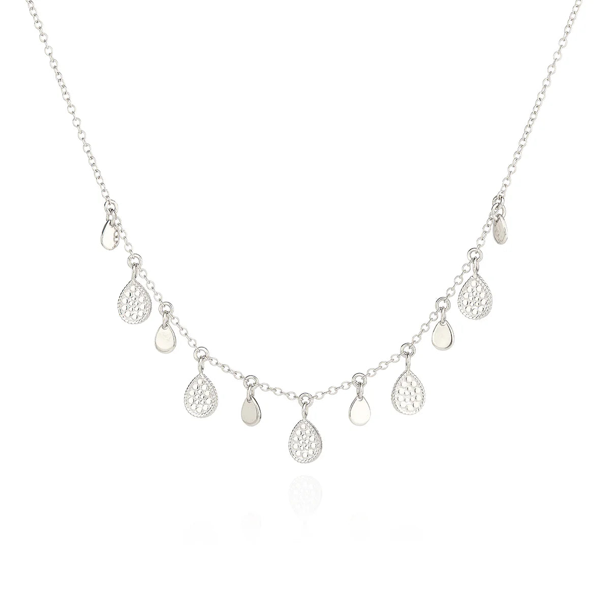 Ladies necklaces ergonomic shape designs-Anna Beck Silver Teardrop Charm Necklace