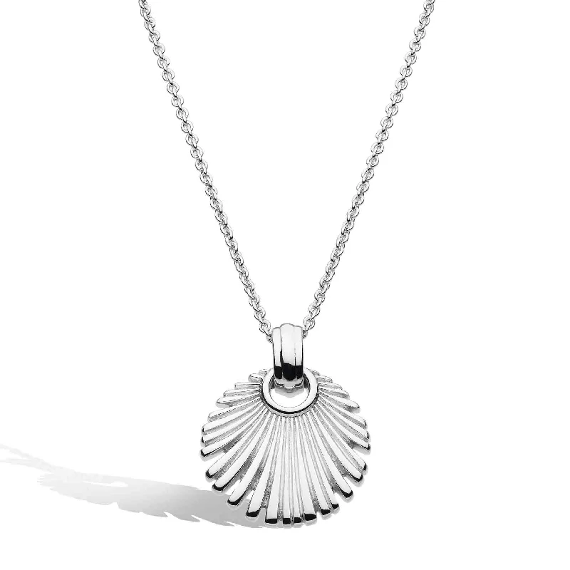 Ladies necklaces Valentine’s Day specials-Kit Heath Radiance Sterling Silver Fan Necklace