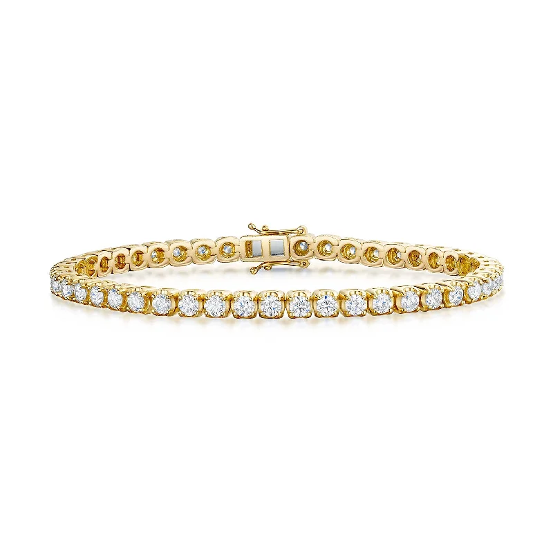 Ladies bracelets enamel detail designs-Ladies bracelets enamel detail designs-18ct Yellow Gold Round Brilliant Cut Diamond Line Bracelet